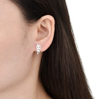 Aretes Tipo Topito para Dama, Espiga – Plata 925