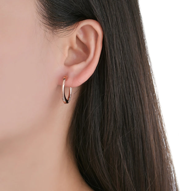 Aretes Huggies Rose 20 mm – Plata 925