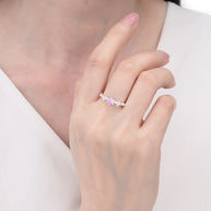 Anillo Puntos de Luz Rosado Floreal – Plata 925