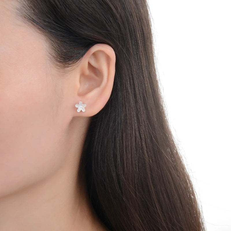 Aretes de Flor con Circones – Plata 925