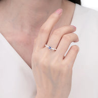 Anillo Puntos de Luz Morado Floreal – Plata 925