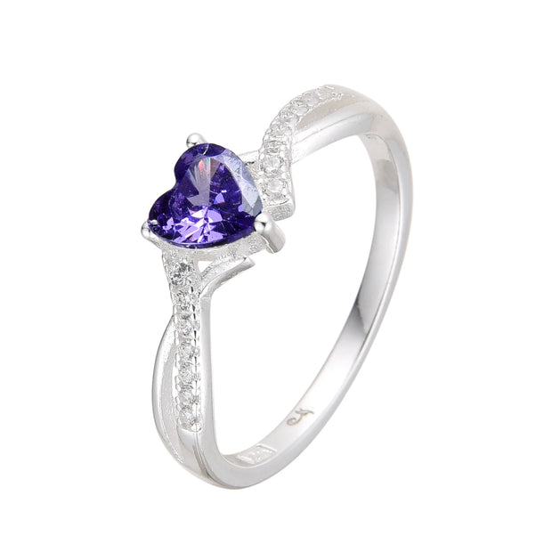 Anillo Corazón Amatista – Plata 925