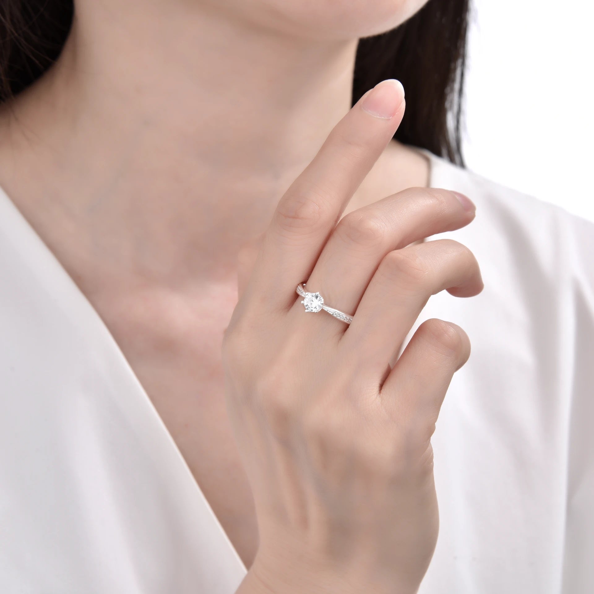 Anillo Solitario de Compromiso – Plata 925