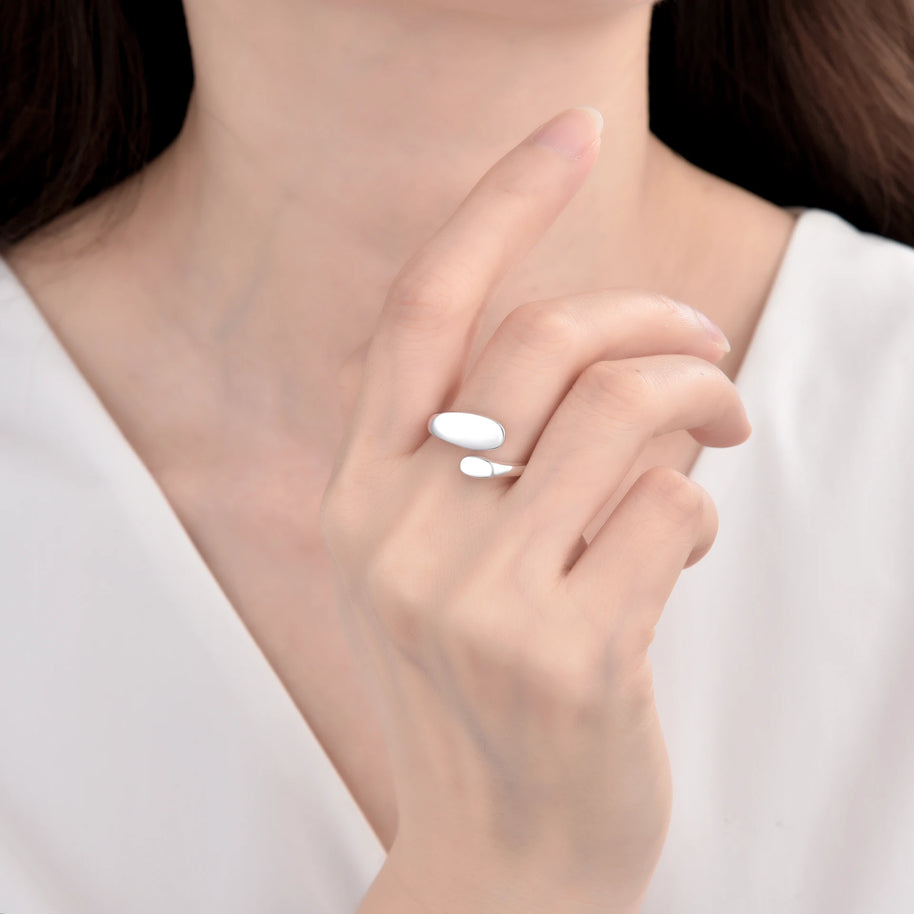 Anillo Ajustable Inflado Liso – Plata 925