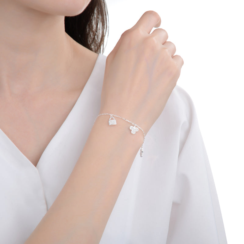 Pulsera de Plata 925 con Adornos Colgantes