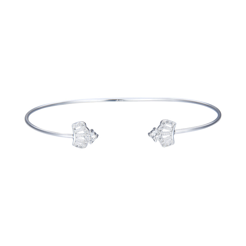 Pulsera Ajustable de Plata 925, Coronas