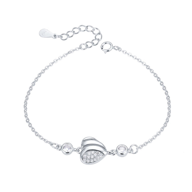 Pulsera de Plata 925 para Dama, de Corazón y Puntos de Luz