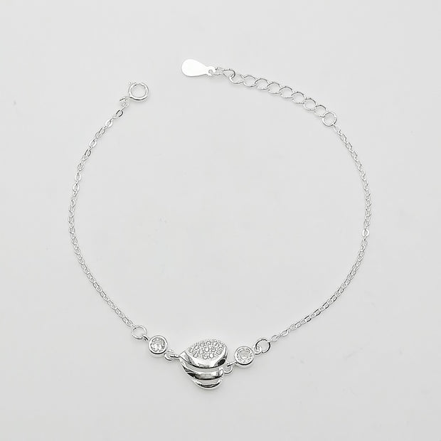 Pulsera de Plata 925 para Dama, de Corazón y Puntos de Luz