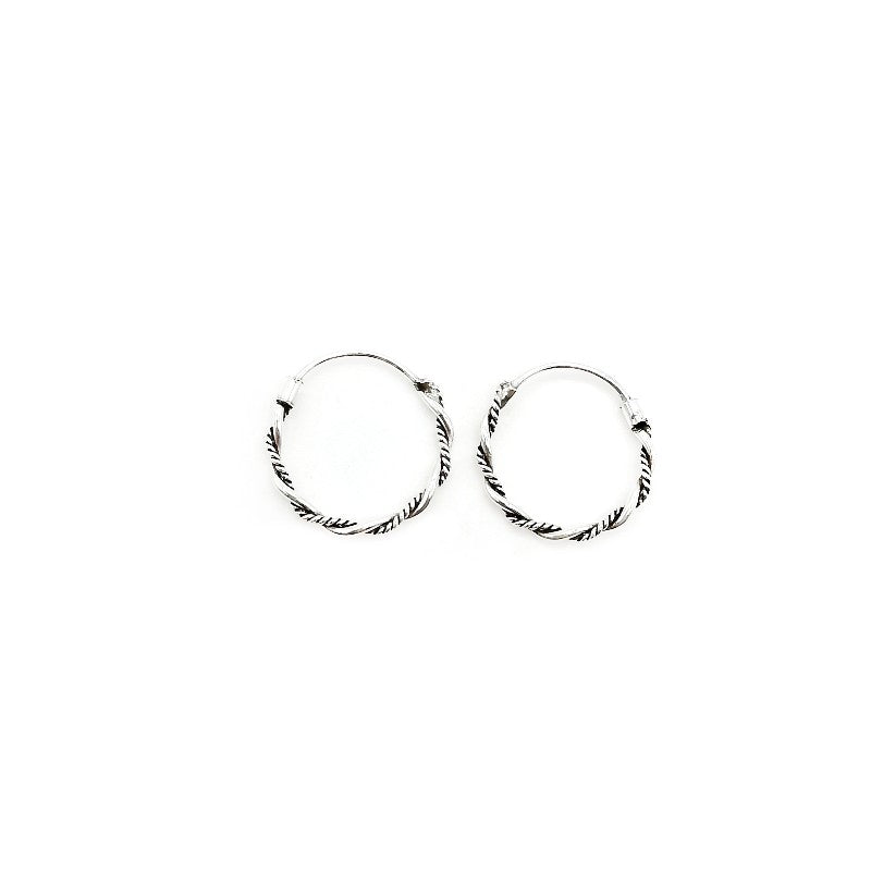 Aretes Tipo Argollas de Plata 925, Entorchadas