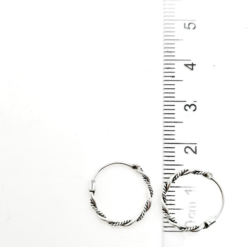 Aretes Tipo Argollas de Plata 925, Entorchadas