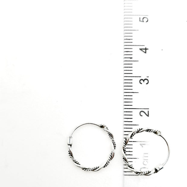 Aretes Tipo Argollas de Plata 925, Entorchadas