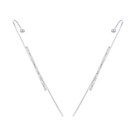 Aretes de Plata 925 para Dama, Ear Clip Bastón