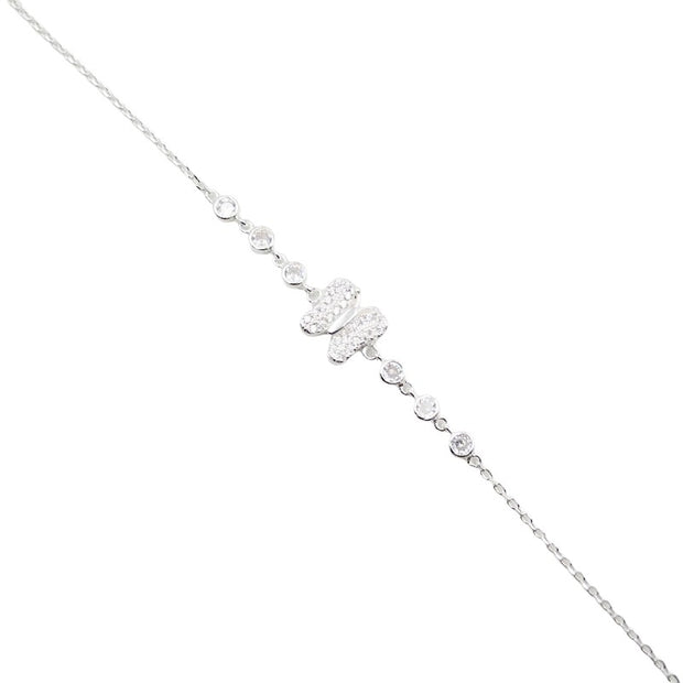 Pulsera de Plata 925 para Dama, de Mariposas y Puntos de Luz