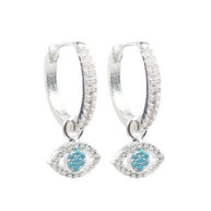 Aretes Tipo Argollas de Plata Italiana 0.925, Ojo Turco Removible
