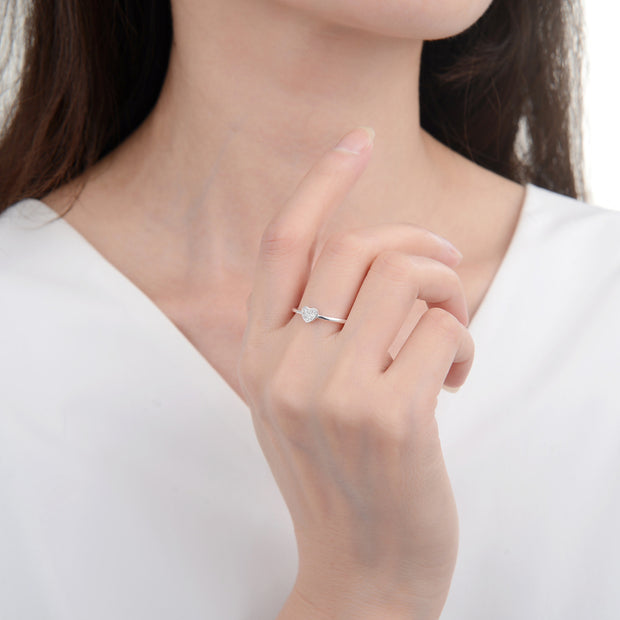 Anillo de plata Afarah de Corazón.