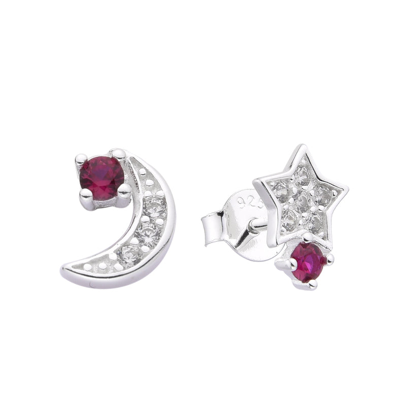 Aretes de Plata 925, Luna y Estrella