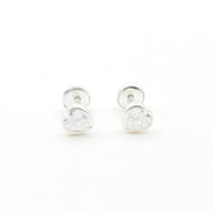 Aretes de Plata 925 con cierre de rosca, Corazón