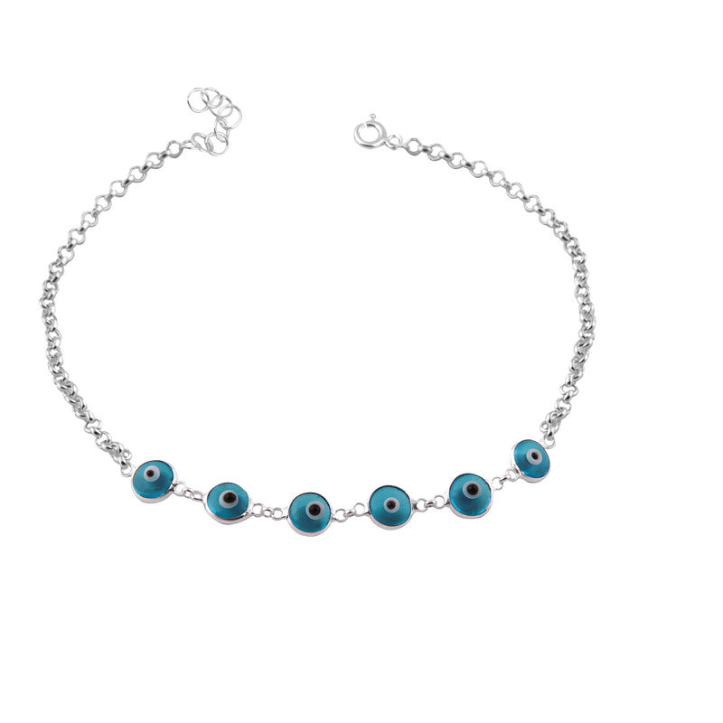 Tobillera de Plata 9.25 para Dama, de Ojos Turcos