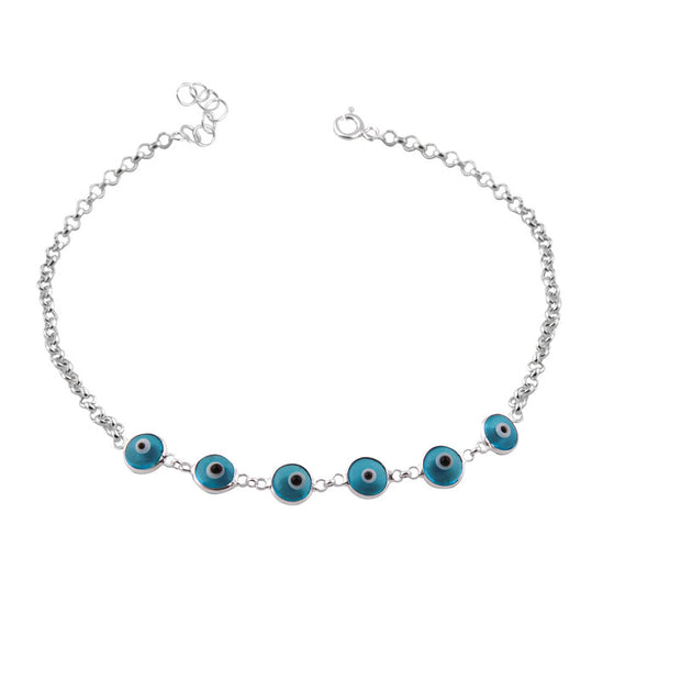 Tobillera de Plata 9.25 para Dama, de Ojos Turcos