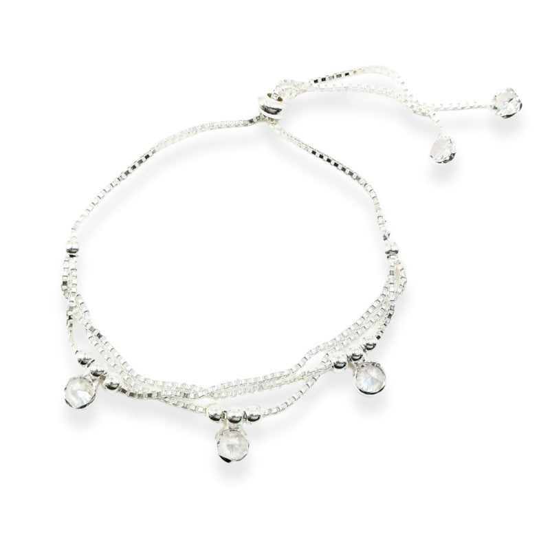 Pulsera Ajustable de Plata 925 para Dama, con Puntos de Luz