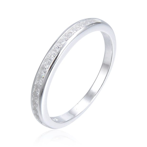 Anillo Medio Sin Fin de Plata Italiana 925