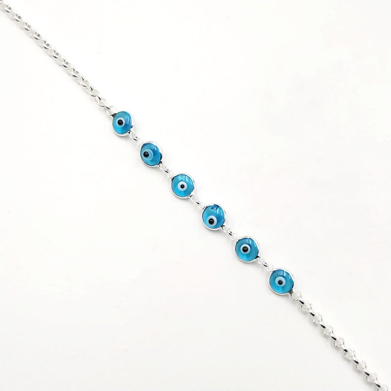 Tobillera de Plata 9.25 para Dama, de Ojos Turcos