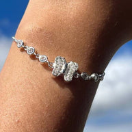 Pulsera de Plata 925 para Dama, de Mariposas y Puntos de Luz