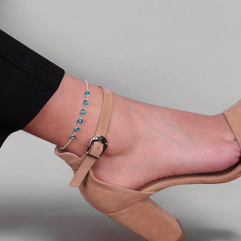 Tobillera de Plata 9.25 para Dama, de Ojos Turcos