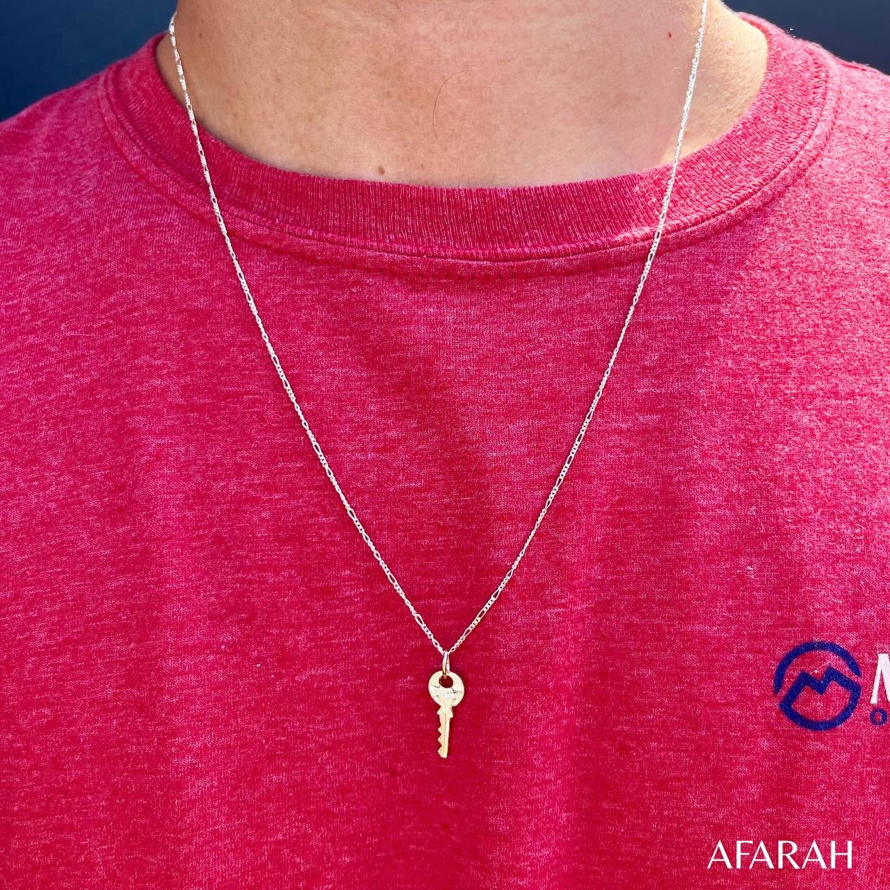 Cadena Figaro de Plata 0.925 con Dije de Llave