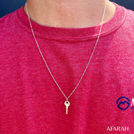 Cadena Figaro de Plata 0.925 con Dije de Llave